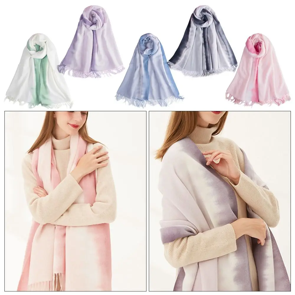 

200*70cm Soft Long Women Winter Tassel Thick Warm Wrap Bandana Cashmere Scarf Wool Shawl