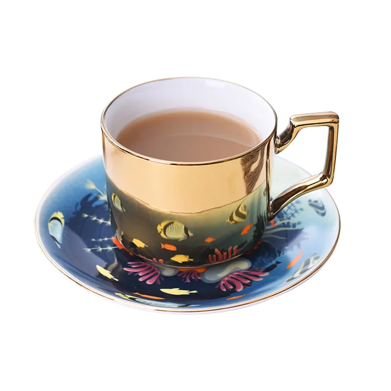 European Creative Coffee Cup Full Flower Reflection Mirror Cup Ceramic Coffee Mug Plating Cup Saucer Tea Cup Set Bubble Tea Cup 
European Creative Coffee Cup Full Flower Reflection Mirror Cup Ceramic Coffee Mug Plating Cup Saucer Tea Cup Set Bubble Tea Cup