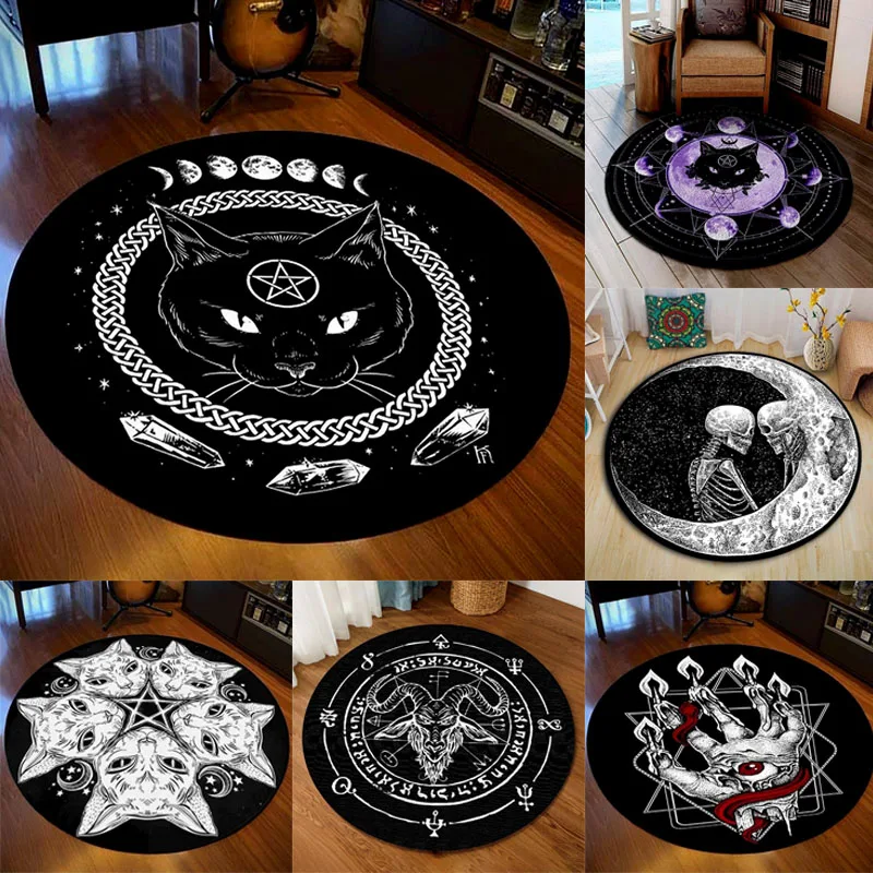 Satanic Cat Goat Round Carpet Bedroom Living Room Carpet Atheist Non-slip Bathroom Floor Carpets Children's Room Floor Mat
Satanic Cat Goat Round Carpet Bedroom Living Room Carpet Atheist Non-slip Bathroom Floor Carpets Children's Room Floor Mat
