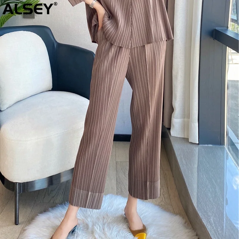 Брюки ALSEY Miyake женские плиссированные, универсальные модные свободные офисные шаровары с принтом редиса, большие размеры, весна-лето
Брюки ALSEY Miyake женские плиссированные, универсальные модные свободные офисные шаровары с принтом редиса, большие размеры, весна-лето