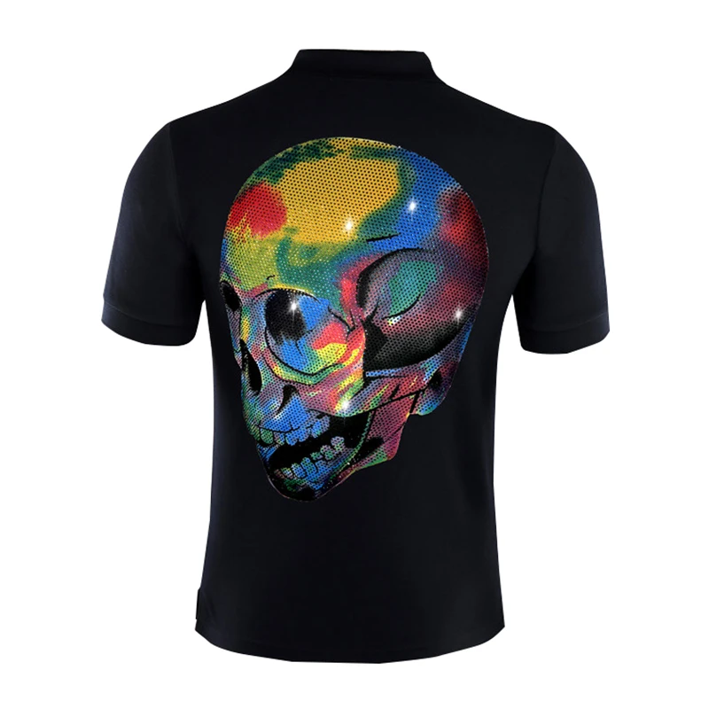 2022 short sleeve polo shirt men's pure cotton breathable color skull set diamond top fashion Europe station trend summer polos
2022 short sleeve polo shirt men's pure cotton breathable color skull set diamond top fashion Europe station trend summer polos