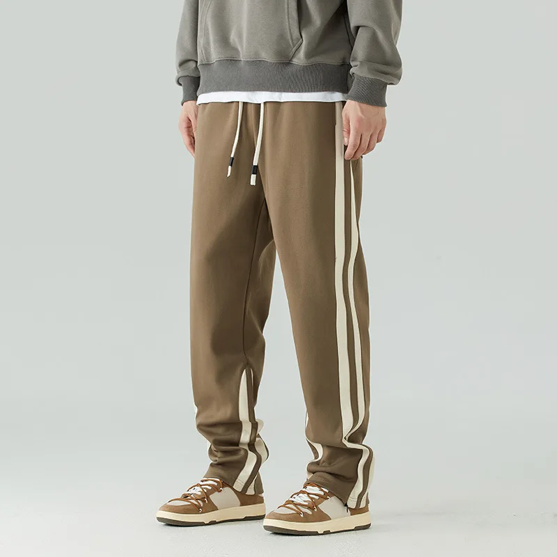 High street side pinstripe panels slacks men's autumn zipper straight pants trendy brand loose trousers
High street side pinstripe panels slacks men's autumn zipper straight pants trendy brand loose trousers
