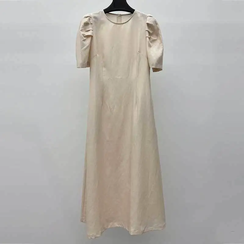 23Fashion New Solid Bubble Sleeved Dress Runway Simple Round Neck Waist Up Maxi Dresses Elegant Women Slimming High End Clothes
23Fashion New Solid Bubble Sleeved Dress Runway Simple Round Neck Waist Up Maxi Dresses Elegant Women Slimming High End Clothes
