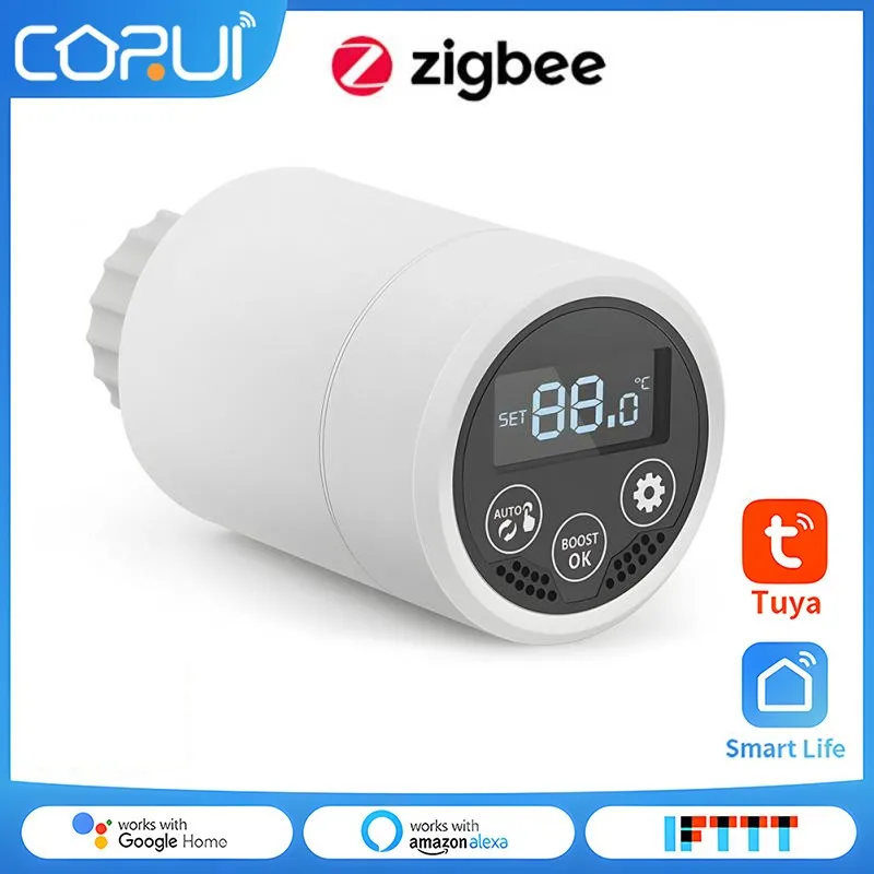 CORUI Zigbee Tuya Smart Radiator Valve Wireless Hub Remote Voice APP Freely Control Temperature Multiple Modes Available
CORUI Zigbee Tuya Smart Radiator Valve Wireless Hub Remote Voice APP Freely Control Temperature Multiple Modes Available
