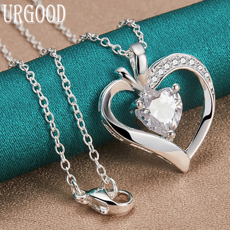925 Sterling Silver AAA Zircon Heart Pendant Necklace 16-30 Inch Chain For Women Party Engagement Wedding Fashion Jewelry
925 Sterling Silver AAA Zircon Heart Pendant Necklace 16-30 Inch Chain For Women Party Engagement Wedding Fashion Jewelry