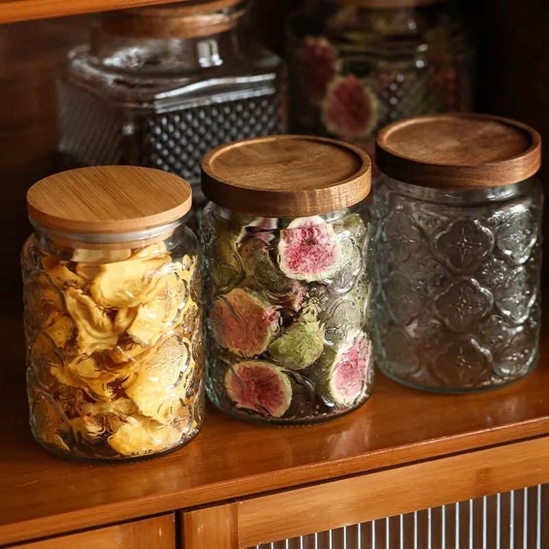 Vintage Grilles Glass Storage Jar with Wooden Lid Aromatherapy Candle Bottle Sealed Coffee Bean Tea Tin Home Glass Candy Jar Box
Vintage Grilles Glass Storage Jar with Wooden Lid Aromatherapy Candle Bottle Sealed Coffee Bean Tea Tin Home Glass Candy Jar Box