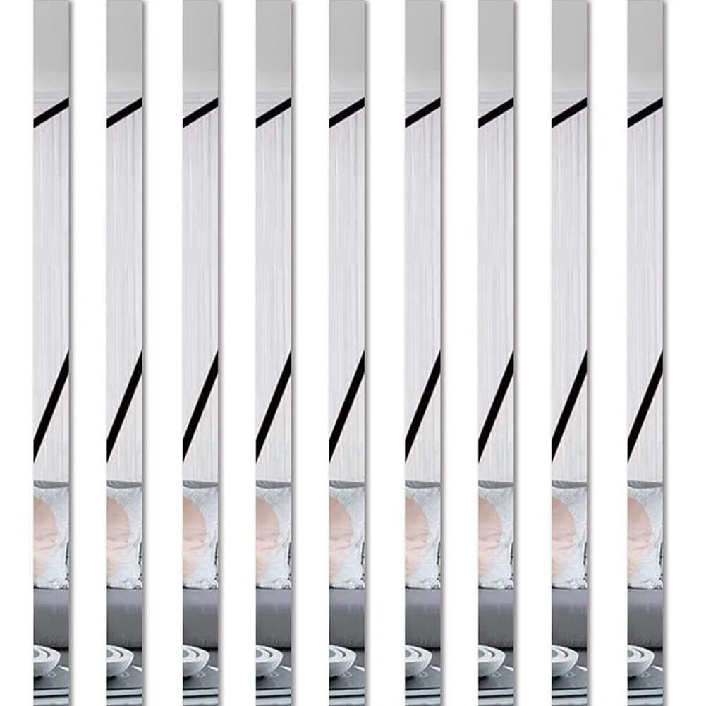 10Pcs Mirror Strips Wall Sticker DIY Acrylic Waist Line Stickers Home Decor TV Background Wall Ceiling Edge Strip Silver 5×50cm
10Pcs Mirror Strips Wall Sticker DIY Acrylic Waist Line Stickers Home Decor TV Background Wall Ceiling Edge Strip Silver 5×50cm