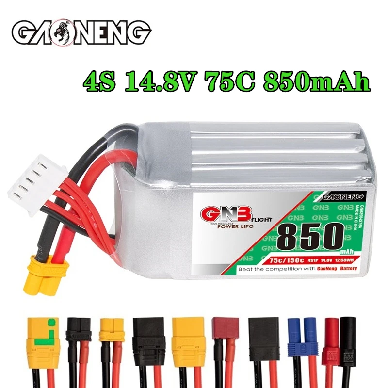 Original GNB 4S 14.8V 850mAh 75C LiPo Battery For Cinelog Cinewhoop FPV RC Parts Airplane Spare 14.8V Battery XT30/XT60
Original GNB 4S 14.8V 850mAh 75C LiPo Battery For Cinelog Cinewhoop FPV RC Parts Airplane Spare 14.8V Battery XT30/XT60