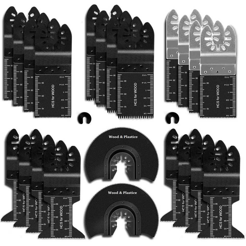 24 PCS Universal Wood Metal Oscillating Multi Tool Quick Release Saw Blades for Renovator Multitool Accessories
24 PCS Universal Wood Metal Oscillating Multi Tool Quick Release Saw Blades for Renovator Multitool Accessories