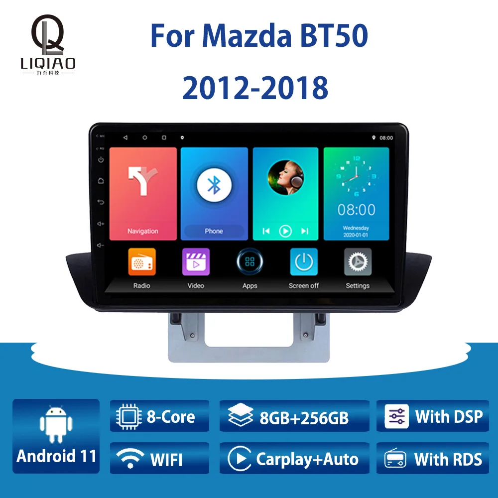 LIQIAO Android 11 автомобильный радиоприемник для Mazda BT50 2012-2018 Carplay Автомобильный мультимедийный видеоплеер навигация GPS Buletooth RDS OBDII
LIQIAO Android 11 автомобильный радиоприемник для Mazda BT50 2012-2018 Carplay Автомобильный мультимедийный видеоплеер навигация GPS Buletooth RDS OBDII