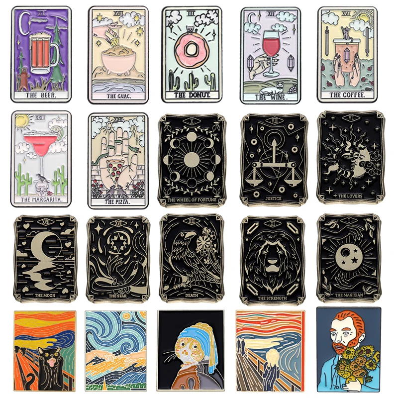 Tarot Sun Moon Enamel Pins Oil Painting Brooches Van Gogh The Starry Night Lapel Badge Clothes Pins Jewelry Wholesale Brooch
Tarot Sun Moon Enamel Pins Oil Painting Brooches Van Gogh The Starry Night Lapel Badge Clothes Pins Jewelry Wholesale Brooch