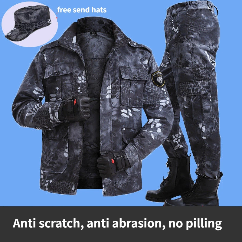 Hunter's Camouflage Clothing Outdoor Discovery Men Clothing Two Pieces Set Training Set Work Labor Black Python Camouflage Suit
Hunter's Camouflage Clothing Outdoor Discovery Men Clothing Two Pieces Set Training Set Work Labor Black Python Camouflage Suit