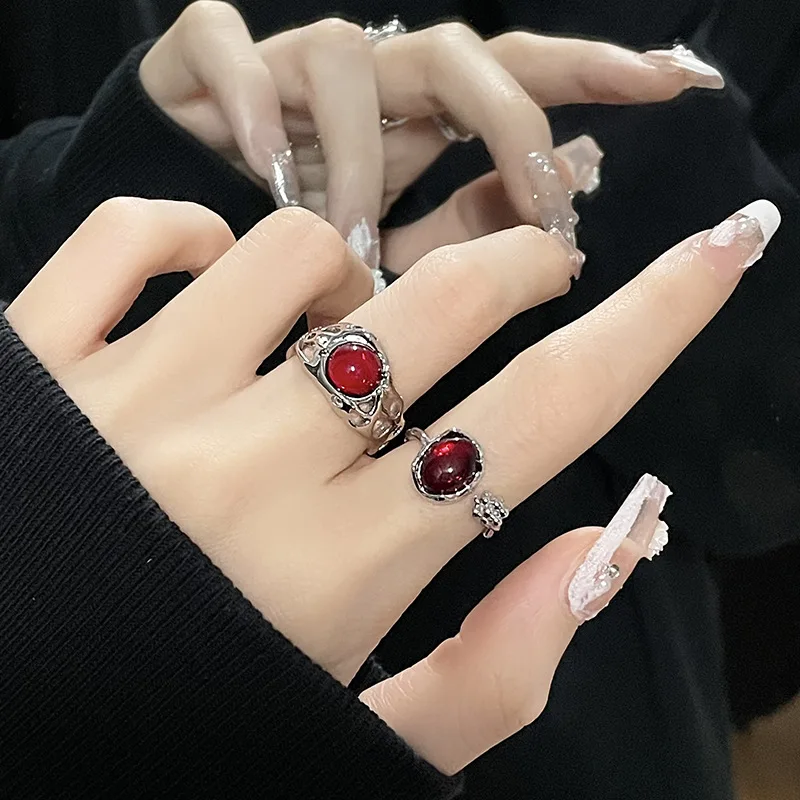 2022 Kpop Irregular Aesthetic Hollow Red Stone Gems Flower Bud Open Rings For Women Egirl Y2K Vintage Grunge Jewelry Accessories
2022 Kpop Irregular Aesthetic Hollow Red Stone Gems Flower Bud Open Rings For Women Egirl Y2K Vintage Grunge Jewelry Accessories