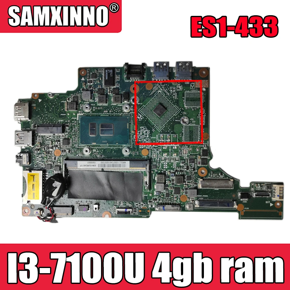 

for EJ4DA REV main board: 2.0 nbglr11004 nb. glr11.004 I3-7100U 4gb ram motherboard For ACER aspire ES1-433 ES1-433G Mainboard