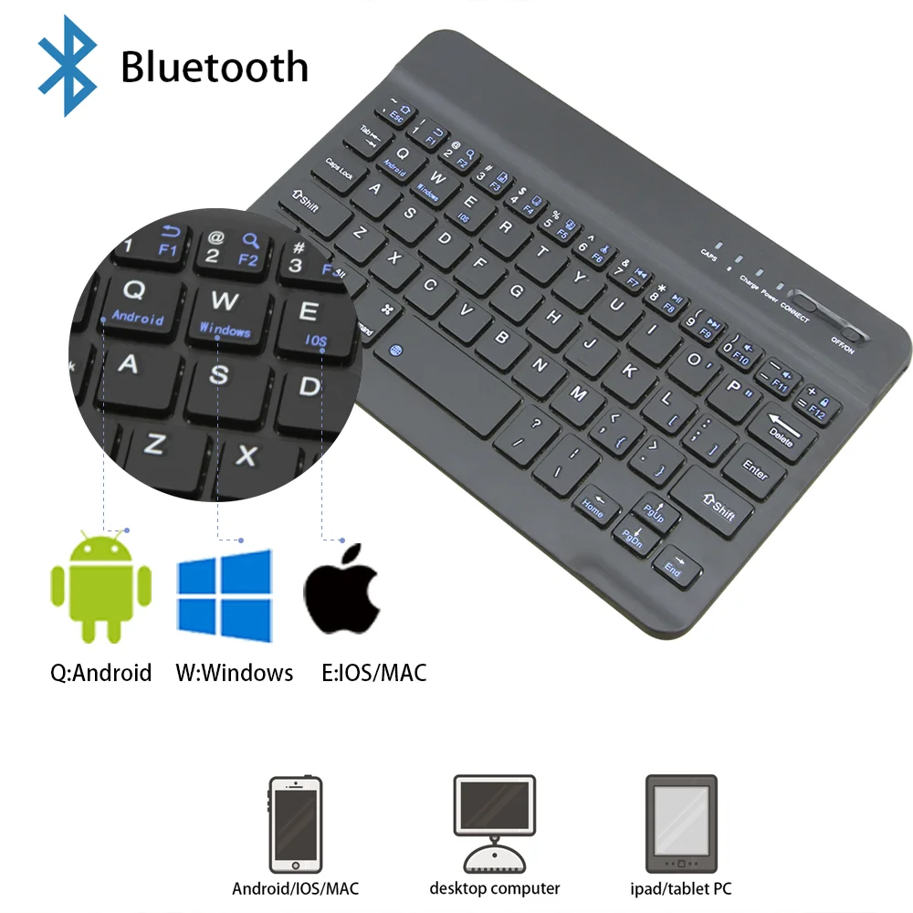 

Wireless Bluetooth Keyboard Rechargeable Mini Portable Keyboards 78 Keys Ultra Slim Keypad For IOS Android Phone PC Windows iPad