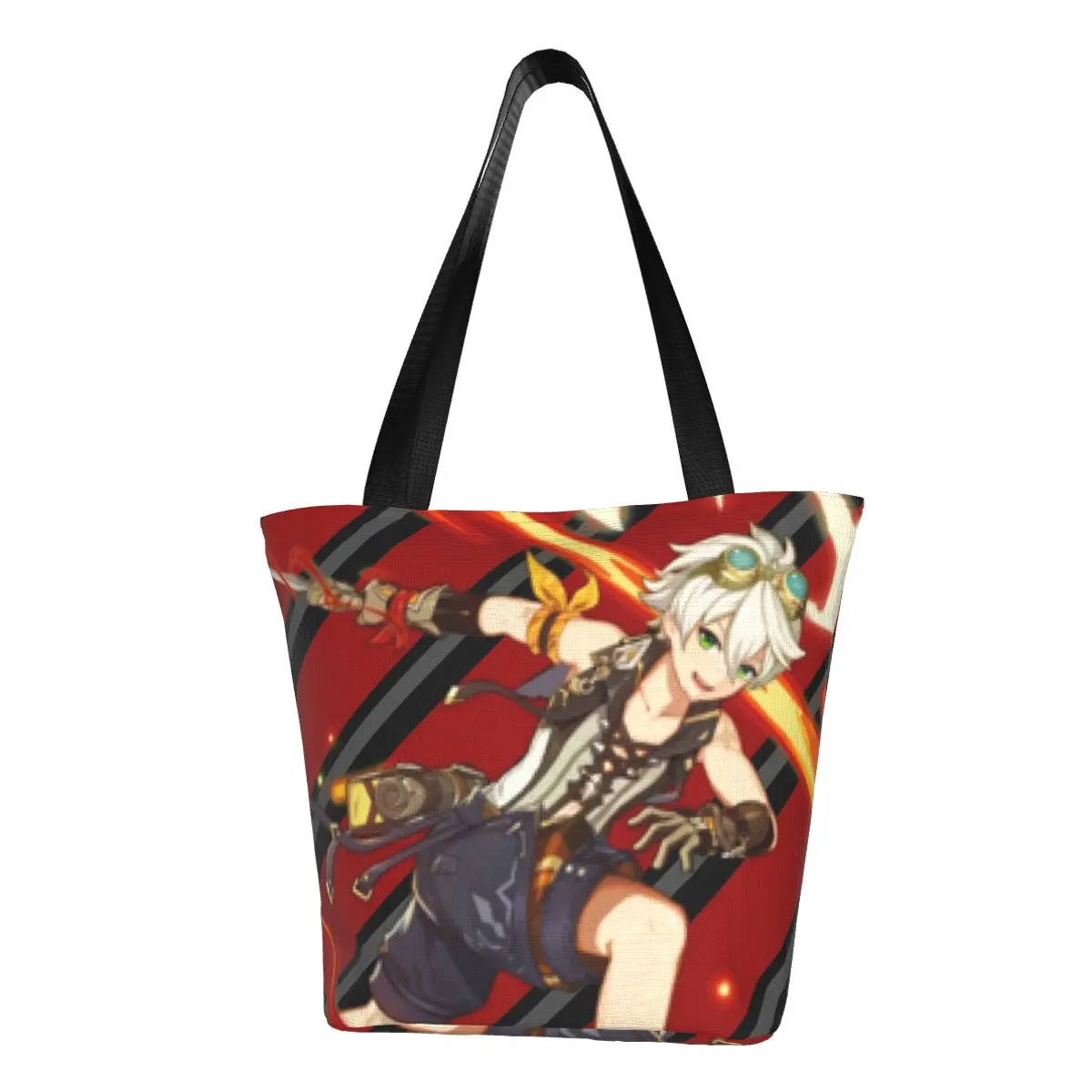 

Genshin Print Shopper Bag Anime Bennet Wish Shopping Bags Female College Polyester Tote Bag Modern Print Handbags