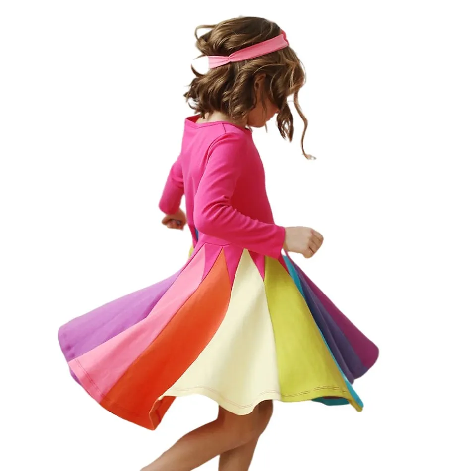 Girls Skater Dress Toddler Colorful Birthday Clothes Baby Rainbow Clothing Kids Crewneck Twirly Playwear Princess Outfits 1-6T
Girls Skater Dress Toddler Colorful Birthday Clothes Baby Rainbow Clothing Kids Crewneck Twirly Playwear Princess Outfits 1-6T