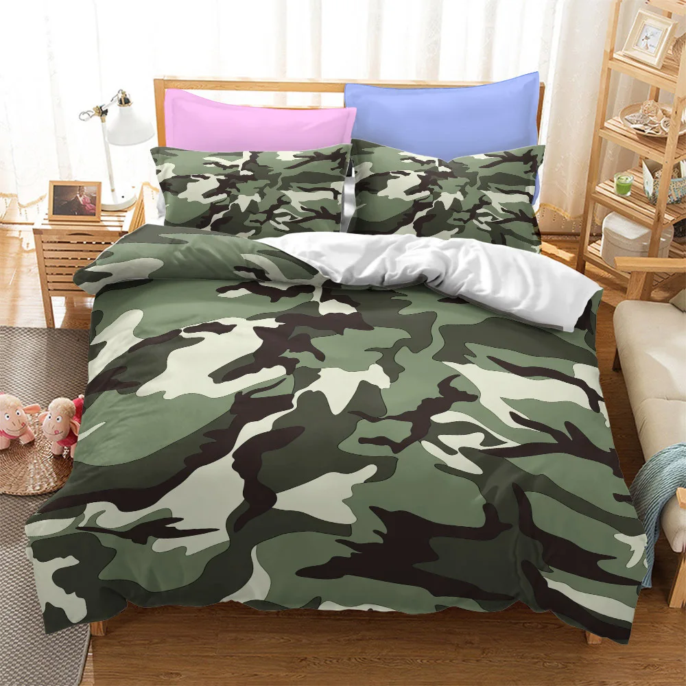 Комплект постельного белья из микрофибры с камуфляжным принтом 
Комплект постельного белья из микрофибры с камуфляжным принтом