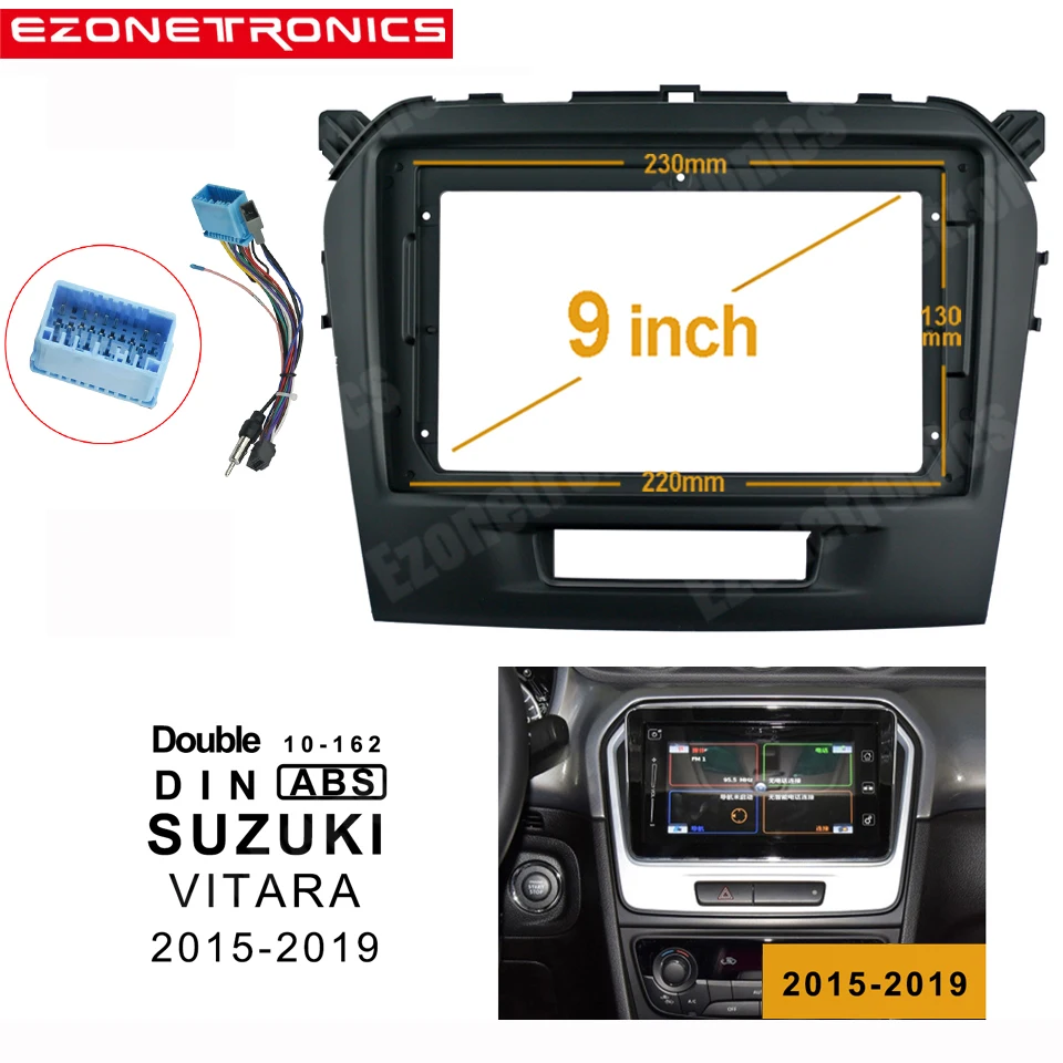 

9-дюймовая Автомобильная панель для SUZUKI VITARA 2015-2019 стерео 1din 2din Радио панель двойной Din CD DVD рамка Установка приборной панели