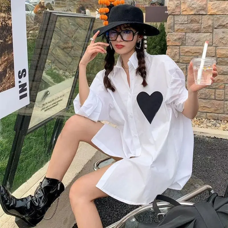 DUOFAN Embroidered Love Shirts Women's Spring Autumn New Loose Design Long Sleeve Shirt Coat White Oversize Sunscreen Blouses 
DUOFAN Embroidered Love Shirts Women's Spring Autumn New Loose Design Long Sleeve Shirt Coat White Oversize Sunscreen Blouses