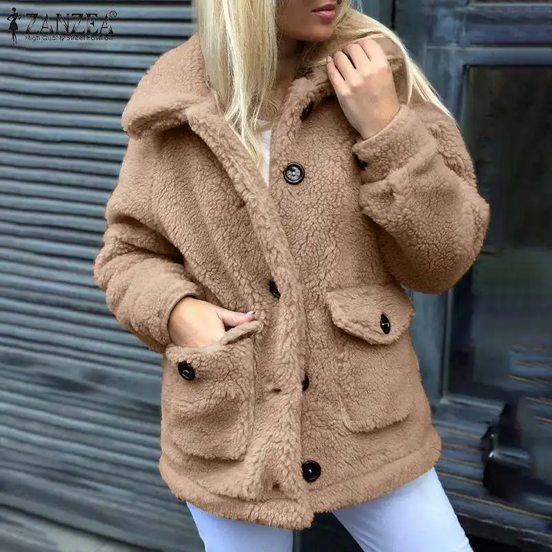 Oversized Fashion Casual Solid Lapel Button Outwears ZANZEA Women Coats Jackets 2022 Spring Autumn Long Sleeve Fleece Tops Wears
Oversized Fashion Casual Solid Lapel Button Outwears ZANZEA Women Coats Jackets 2022 Spring Autumn Long Sleeve Fleece Tops Wears