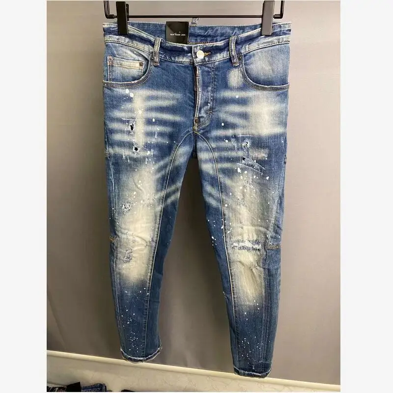 Men's Fashion Casual Hole Spray Painted Jeans Trendy High Street Letter Denim Fabric Pants A361
Men's Fashion Casual Hole Spray Painted Jeans Trendy High Street Letter Denim Fabric Pants A361