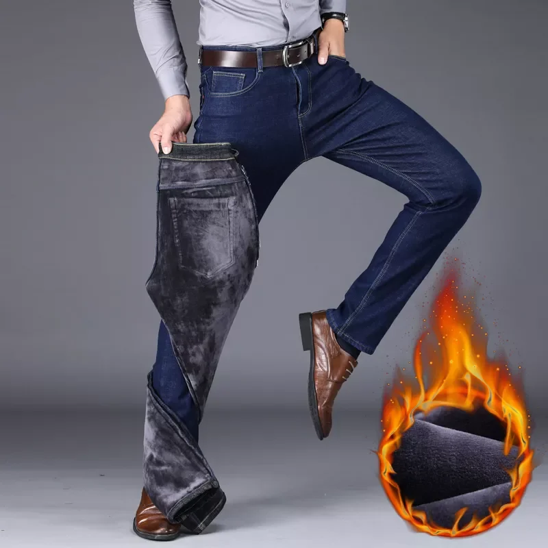 Winter New Men's Warm Slim Fit Jeans Business Fashion Thicken Denim Trousers Fleece Stretch Brand Pants Black Blue
Winter New Men's Warm Slim Fit Jeans Business Fashion Thicken Denim Trousers Fleece Stretch Brand Pants Black Blue