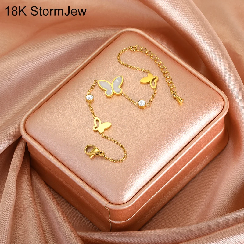 High Quality Gold Butterfly Bracelet For Women Girl Stainless Steel Zircon Shell Hand Chain Fashion Luxury Jewelry Banquet Gifts
High Quality Gold Butterfly Bracelet For Women Girl Stainless Steel Zircon Shell Hand Chain Fashion Luxury Jewelry Banquet Gifts