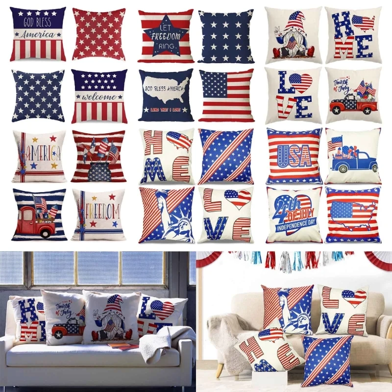 4th of July Independence Day Cushion Cover Set of 4 Patriotic American Flags Pillowcase 18x18'' Decorative Pillow Dropship
4th of July Independence Day Cushion Cover Set of 4 Patriotic American Flags Pillowcase 18x18'' Decorative Pillow Dropship