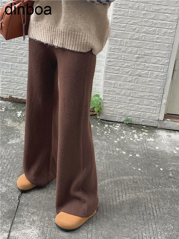 Женские брюки повседневные теплые свободные трикотажные широкие брюки с высокой талией мягкие восковые удобные модные прямые брюки для же... 
Женские брюки повседневные теплые свободные трикотажные широкие брюки с высокой талией мягкие восковые удобные модные прямые брюки для же...