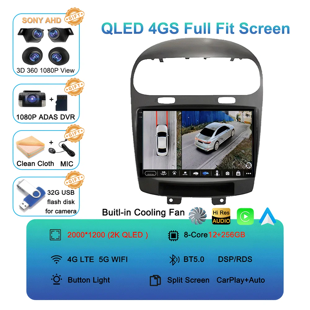 Android 15 Carplay Auto WIFI + 4G для Dodge Journey Fiat Leap 2012-2020 Автомобильный радиоприемник Мультимедийный видеоплеер Стерео головное устройство 2din 
Android 15 Carplay Auto WIFI + 4G для Dodge Journey Fiat Leap 2012-2020 Автомобильный радиоприемник Мультимедийный видеоплеер Стерео головное устройство 2din