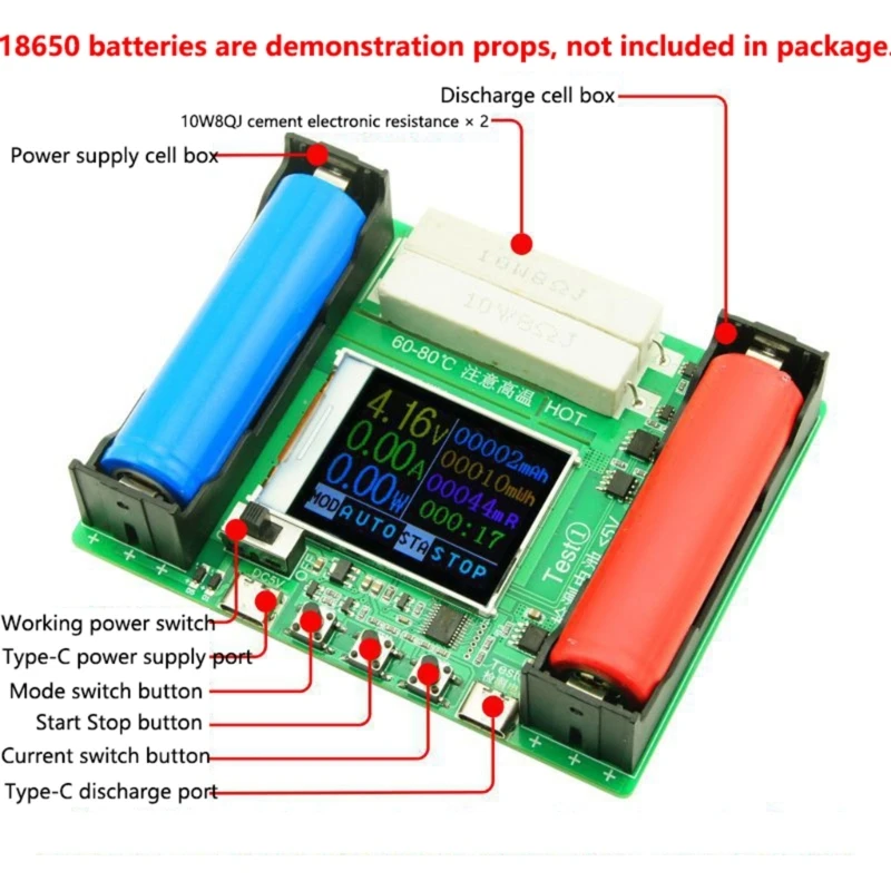 LCD Battery Capacity Tester MAh MWh for 18650 Lithium Battery Digital Measurement Battery Power Bank Detector Module Durable
LCD Battery Capacity Tester MAh MWh for 18650 Lithium Battery Digital Measurement Battery Power Bank Detector Module Durable