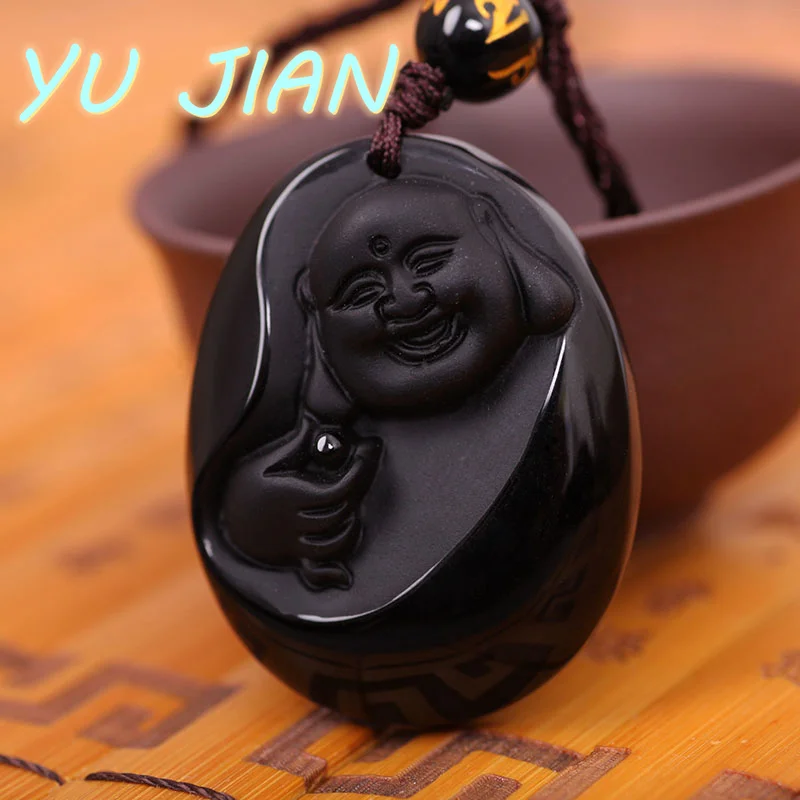 Vintage Natural Frosted Obsidian Laughing Buddha Pendant Necklace Ladies Mens Strap Chain Jewelry Accessories
Vintage Natural Frosted Obsidian Laughing Buddha Pendant Necklace Ladies Mens Strap Chain Jewelry Accessories