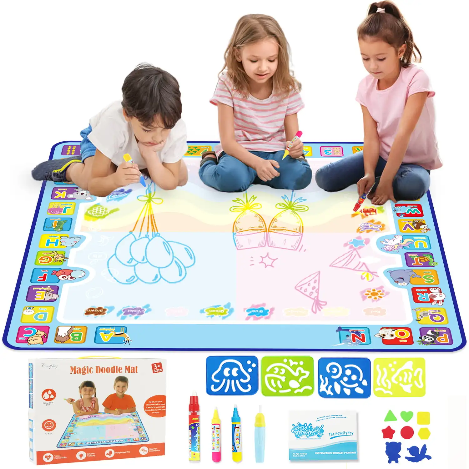 39x39 Inches Big Water Coloring Mat Water Reveal Toys Drawing Rug Magic Painting Set Kids Activity Game Boys Girls Educational
39x39 Inches Big Water Coloring Mat Water Reveal Toys Drawing Rug Magic Painting Set Kids Activity Game Boys Girls Educational