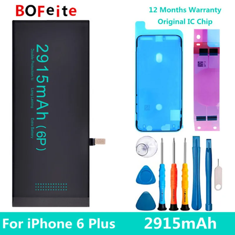 BoFeite Battery For iPhone 6Plus 2915mAh Replacement Bateria For Apple phone Battery with Repair Tools Kit
BoFeite Battery For iPhone 6Plus 2915mAh Replacement Bateria For Apple phone Battery with Repair Tools Kit