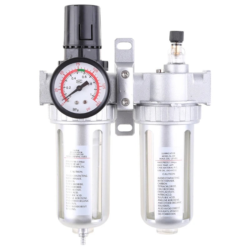 1/4" Water Oil Separator Air Compressor Filter Regulator & Lubricator Combinations 896B 
1/4" Water Oil Separator Air Compressor Filter Regulator & Lubricator Combinations 896B