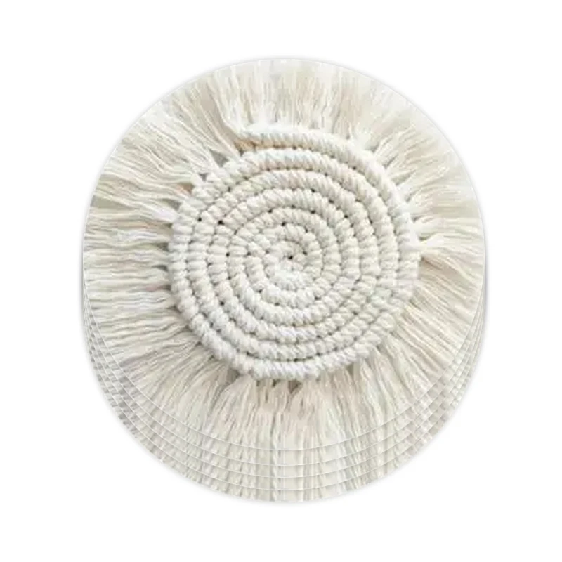 Коврики под стаканы макраме из хлопчатобумажной веревки 5 шт.
Коврики под стаканы макраме из хлопчатобумажной веревки 5 шт.