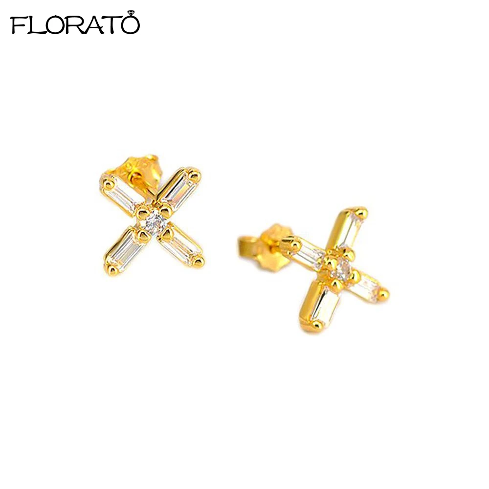 925 Sterling Silver Ear Needle White Crystal Stud Earrings Simple Cross Zircon Earrings For Women Wedding Party Jewelry Gifts
925 Sterling Silver Ear Needle White Crystal Stud Earrings Simple Cross Zircon Earrings For Women Wedding Party Jewelry Gifts