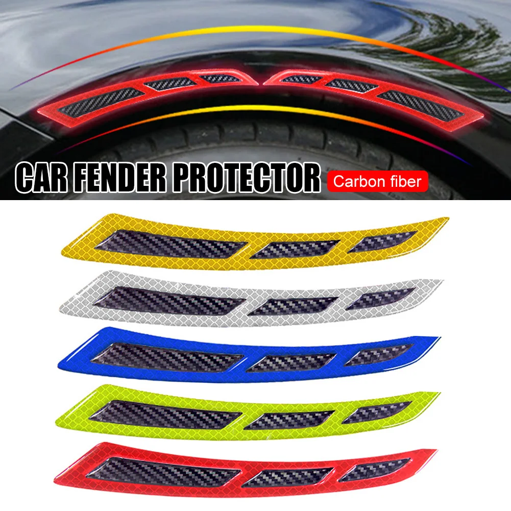 

2PC 22CM Flexible PVC Car Fender Flares Arch Wheel Eyebrow Guard Kit Carbon Fiber Mud Flaps Splash Guards Protector Anti-Scratch