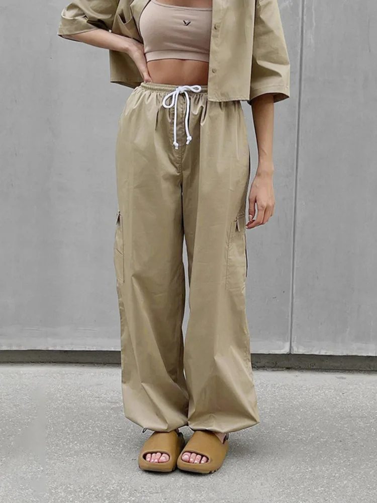 For Women Street Casual Loose Pockets Overalls Fashion Drawstring Straight Pants Daily Trouser Femme Clothes Bottom
For Women Street Casual Loose Pockets Overalls Fashion Drawstring Straight Pants Daily Trouser Femme Clothes Bottom