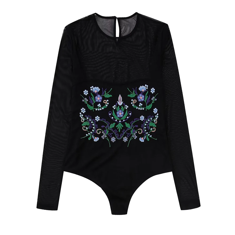 PB&ZA Women 2022 New Fashion Bodysuit Gauze Embroidery Vintage Long Sleeve O-Neck Sexy Slim Bottoming Shirt Female Top 7521451
PB&ZA Women 2022 New Fashion Bodysuit Gauze Embroidery Vintage Long Sleeve O-Neck Sexy Slim Bottoming Shirt Female Top 7521451