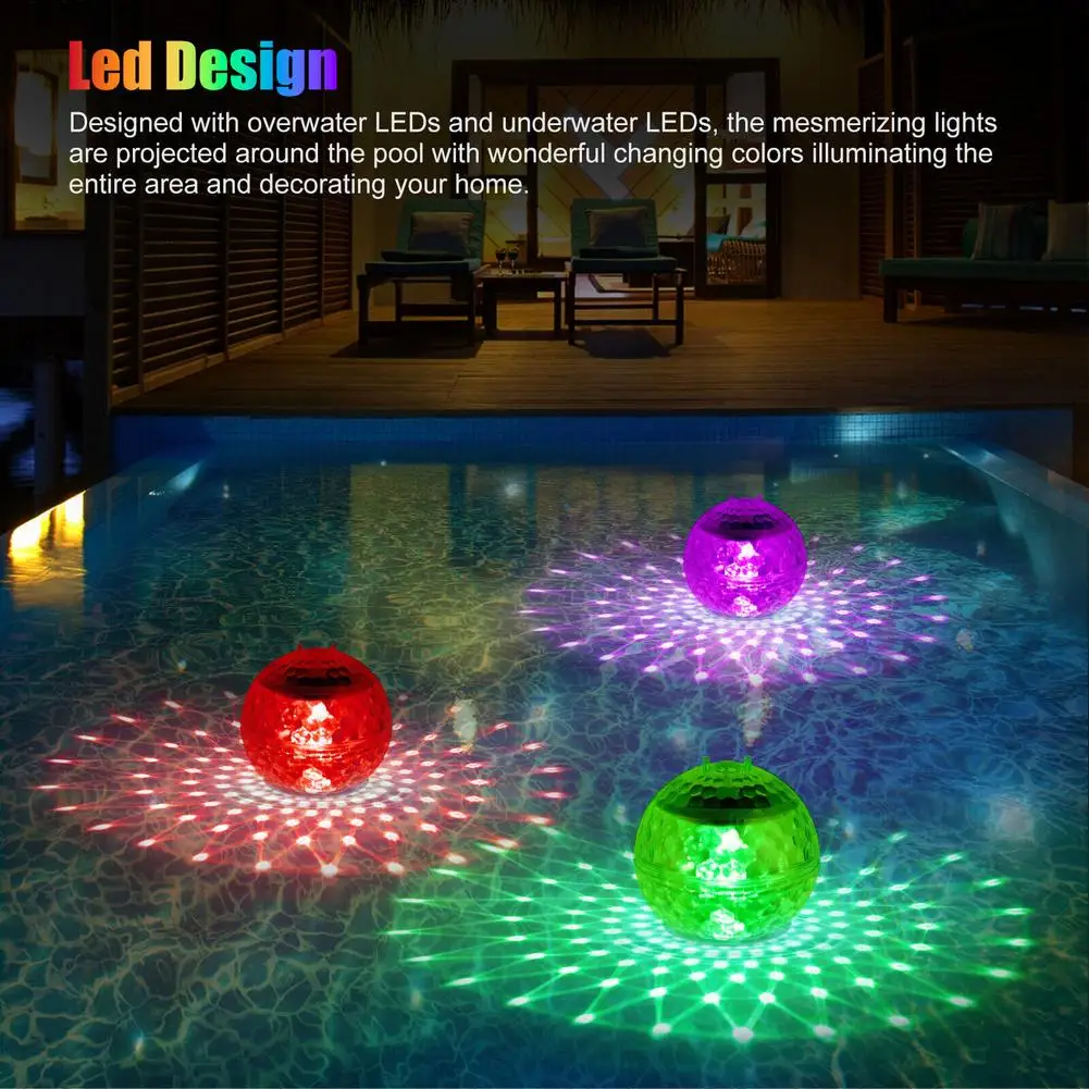 RGB Solar Floating Pool Lights Built-in 600mah Battery Energy-saving 7 Colors Changing Rotating Garden Lamp Decor
RGB Solar Floating Pool Lights Built-in 600mah Battery Energy-saving 7 Colors Changing Rotating Garden Lamp Decor