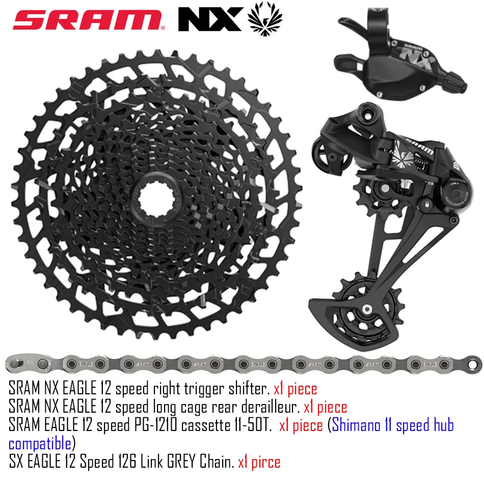 

SRAM NX EAGLE 1x12 11-50T 12 Speed DUB 170mm 34T MTB Crankset Groupset Kit Trigger Shifter Rear Derailleur PG1210 Cassette Chain