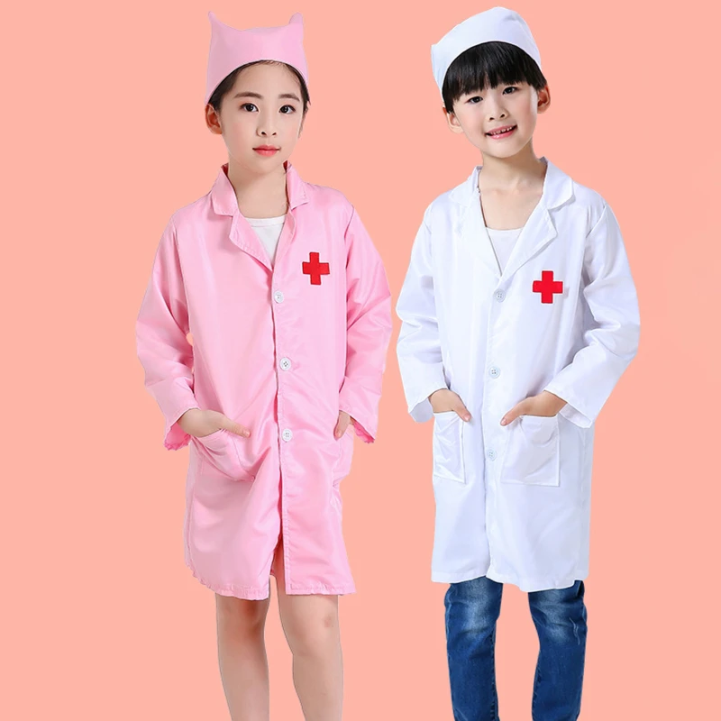 

Kids Cosplay Party Clothes Boys Girls Doctor Nurse Uniforms Fancy Toddler Halloween Role Play Costumes Doctor Gown