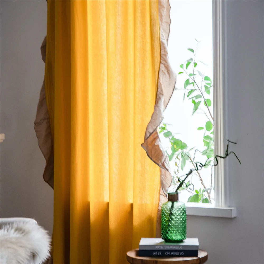 Elegant Yellow Red Contrast Color Curtain for Bedroom Decorative Short Curtain for Kitchen Ruffled Cotton Drape in Living Room
Elegant Yellow Red Contrast Color Curtain for Bedroom Decorative Short Curtain for Kitchen Ruffled Cotton Drape in Living Room