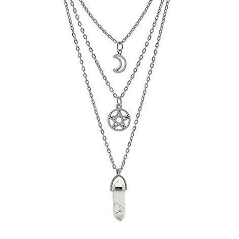 MultiLayered Chain Necklace Natural Stone Hexagonal Column Point Reiki Chakra Bullet Gothic Pentagram Choker Gift Punk Jewelr
MultiLayered Chain Necklace Natural Stone Hexagonal Column Point Reiki Chakra Bullet Gothic Pentagram Choker Gift Punk Jewelr