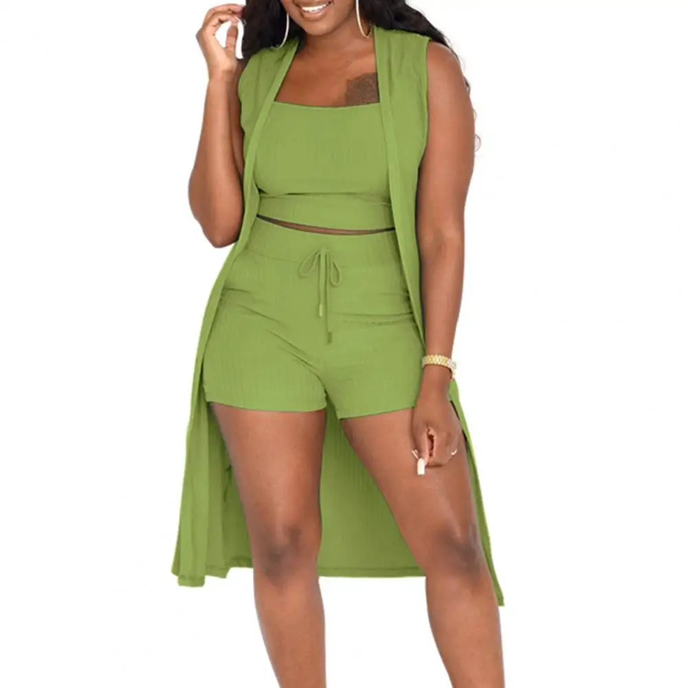 1 Set Fashion Women Suit Sleeveless Thin Tank Top Suit Sexy Square Collar Pit Three-piece Suit Women Short Sets
1 Set Fashion Women Suit Sleeveless Thin Tank Top Suit Sexy Square Collar Pit Three-piece Suit Women Short Sets