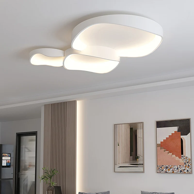 Светодиодная люстра в кремовом стиле, Современная потолочная лампа для гостиной, Металлическая лампа для спальни