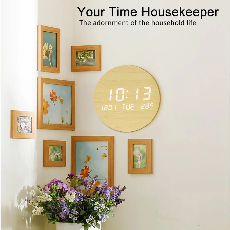Ins Wall Digital Clock Wooden Led Wall Clocks Nordic Quartz Movement Mute LED Wall Clock Home Linving Room Decor Digital Clock
Ins Wall Digital Clock Wooden Led Wall Clocks Nordic Quartz Movement Mute LED Wall Clock Home Linving Room Decor Digital Clock