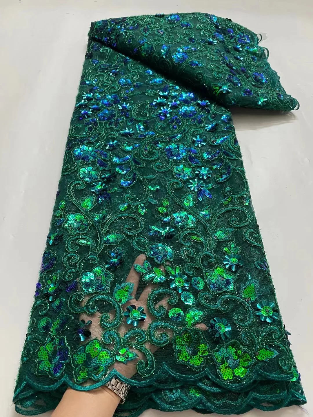 Лидер продаж, нигерийская сетчатая кружевная ткань, 5 ярдов, 2023, Высококачественная африканская сетка, аксессуары для свадебных платьев на день рождения Se 
Лидер продаж, нигерийская сетчатая кружевная ткань, 5 ярдов, 2023, Высококачественная африканская сетка, аксессуары для свадебных платьев на день рождения Se